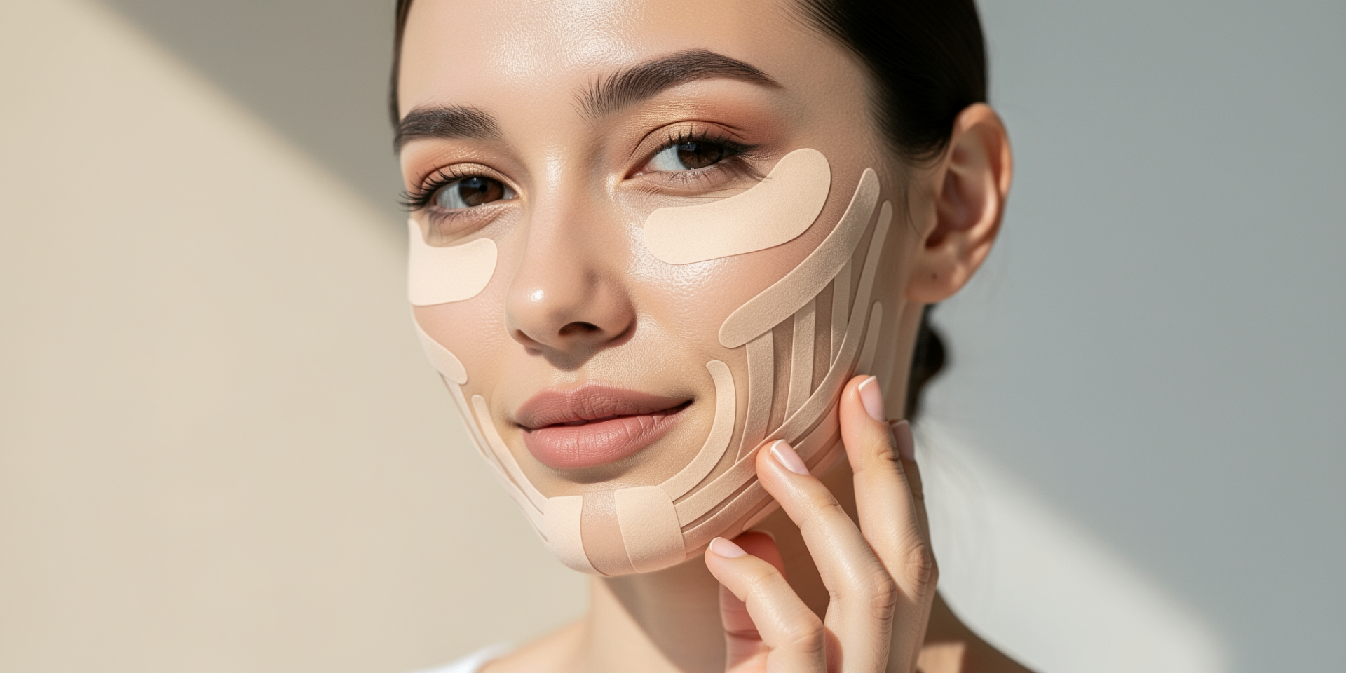 Face taping for lifting and wrinkle smoothing