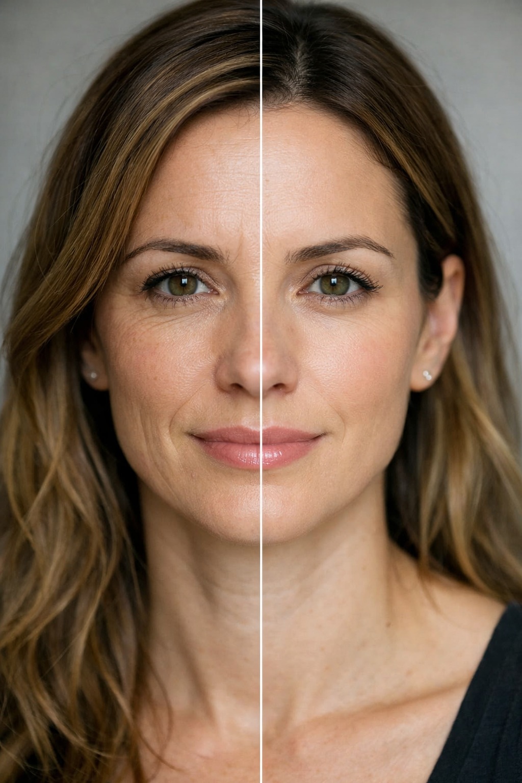 Woman doing facial massage for skincare and face lifting